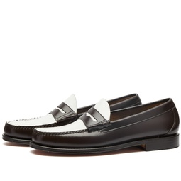 Bass Weejuns Larson Penny Loafer Dark Brown & White Leather