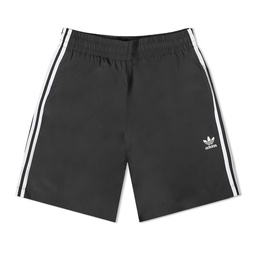 Adidas 3 Stripe Swim Shorts Black