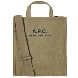 A.P.C. Recuperation Heavy Canvas Tote Bag Khaki