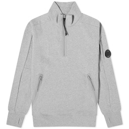 C.P. Company Diagonal Raised Fleece Zipped Sweatshirt Grey Melange