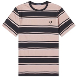Fred Perry Bold Stripe T-Shirt Dark Pink & Dust
