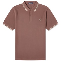 Fred Perry Twin Tipped Polo Brick & Warm Grey