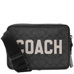 Coach Charter Graphic Crossbody Bag Charcoal Multi Signature Leather