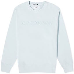 C.P. Company Cotton Diagonal Fleece Logo Sweatshirt Starlight Blue