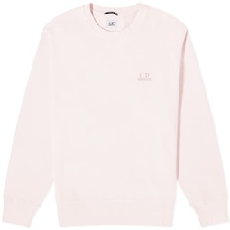 C.P. Company Cotton Diagonal Fleece Logo Sweatshirt Heavenly Pink