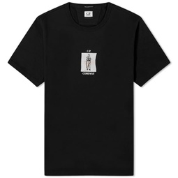 C.P. Company 30/2 Mercerized Jersey Twisted Graphic T-Shirt Black