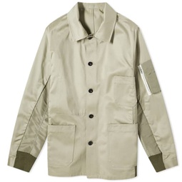 Sacai Chino x Nylon Shirt Jacket Beige & Light Khaki