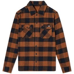 Dickies Sacramento Check Flannel Shirt Brown Duck