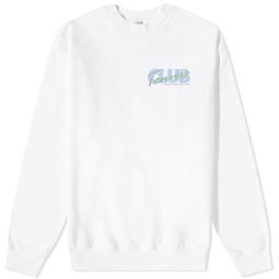 Sporty & Rich Agassi Crew Sweat White & Washed Hydrangea