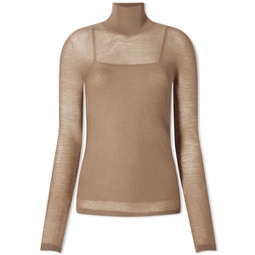 Max Mara High Neck Knitted Top Sand