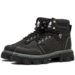 GANNI Cleated Lace Up Hiking Boot Black