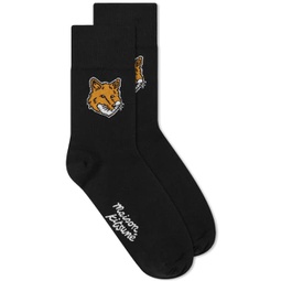 Maison Kitsune Fox Head Sock Black