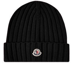 Moncler Logo Beanie Hat Black