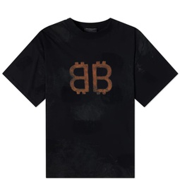 Balenciaga Cypto Oversized T-Shirt Washed Black