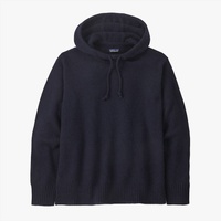 recycled wool-blend sweater hoody in new navy