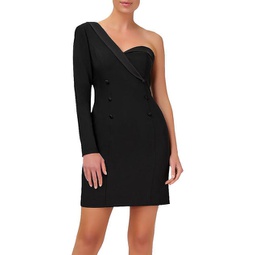 womens crepe one shoulder cocktail and party dress