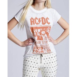 ac/dc highway to hell burnout tee in white