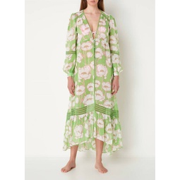 elisia floral maxi cover up in green
