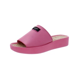spree slide womens satin peep-toe wedge sandals
