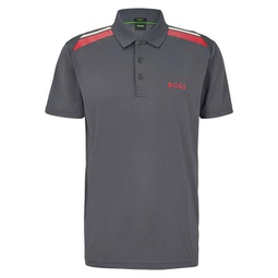 mens paddy tech polyester stretch polo in gray