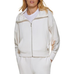 womens velour sequined zip hoodie