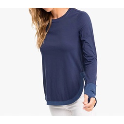 demy long sleeve performance top in nautical navy