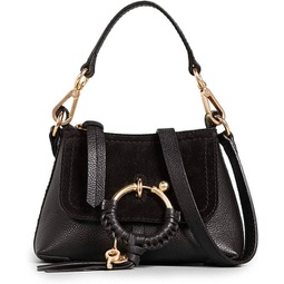 women joan leather suede mini shoulder bag in black
