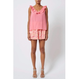 recycled crepe cami top in camellia rose
