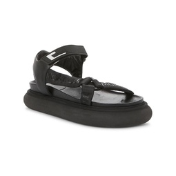 catura womens leather open toe flatform sandals