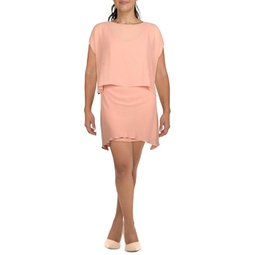 womens chiffon short sleeves cocktail and party dress