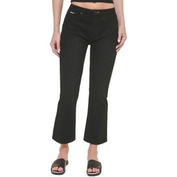 halsey womens mid rise crop flare jeans