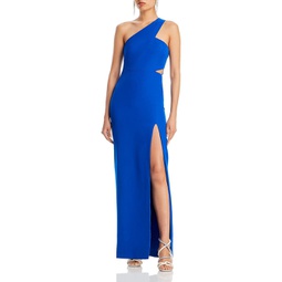 womens cut-out one shoulder formal dress