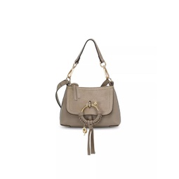 womens joan leather and suede mini hobo bag in motty grey