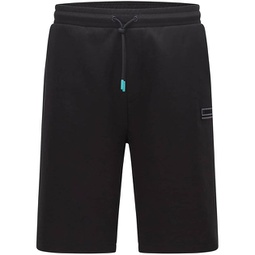 mens - hwoven knit shorts cotton knit relaxed fit in black