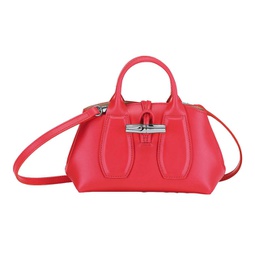 leather roseau leather tote crossbody bag in red