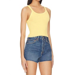 cropped ribbed tank in yellow