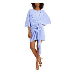 womens draped mini cocktail and party dress