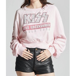 kiss live cropped sweatshirt in pink