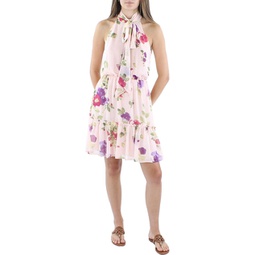 womens floral print knee-length shift dress