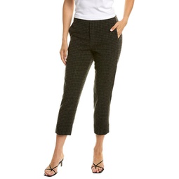 check plaid wool & cashmere-blend easy pant