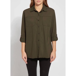 camper sporty button down in deep olive