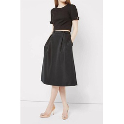 double bow midi skirt in black