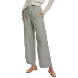 drop waist utility wide leg linen-blend pant