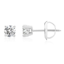 certified 14k white gold lab grown diamond solitaire stud earrings (1/2 ct.tw)
