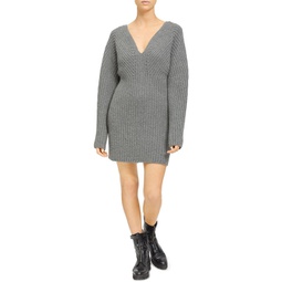 womens double v knit sweaterdress