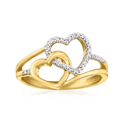 canaria diamond interlocking hearts ring in 10kt yellow gold