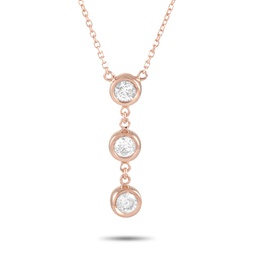 lb exclusive 14k rose gold 0.35 ct diamond pendant necklace