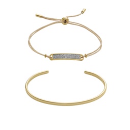 womens core gifts gold-tone stainless steel cuff and bracelet set