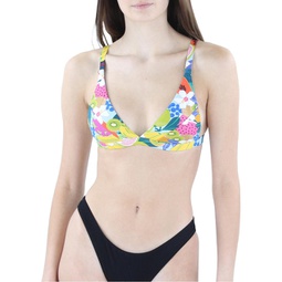 carnival womens adjustable straps printed bikini swim top