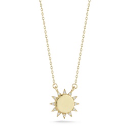 14k gold & diamond sun necklace